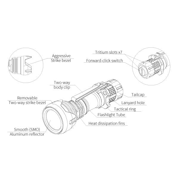 Striker Mini Titanium EDC Flashlight boatyardmalaysia