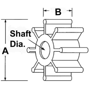 Impeller Kit - 12 Blade - Neoprene - 2-9/16" Diameter boatyardmalaysia