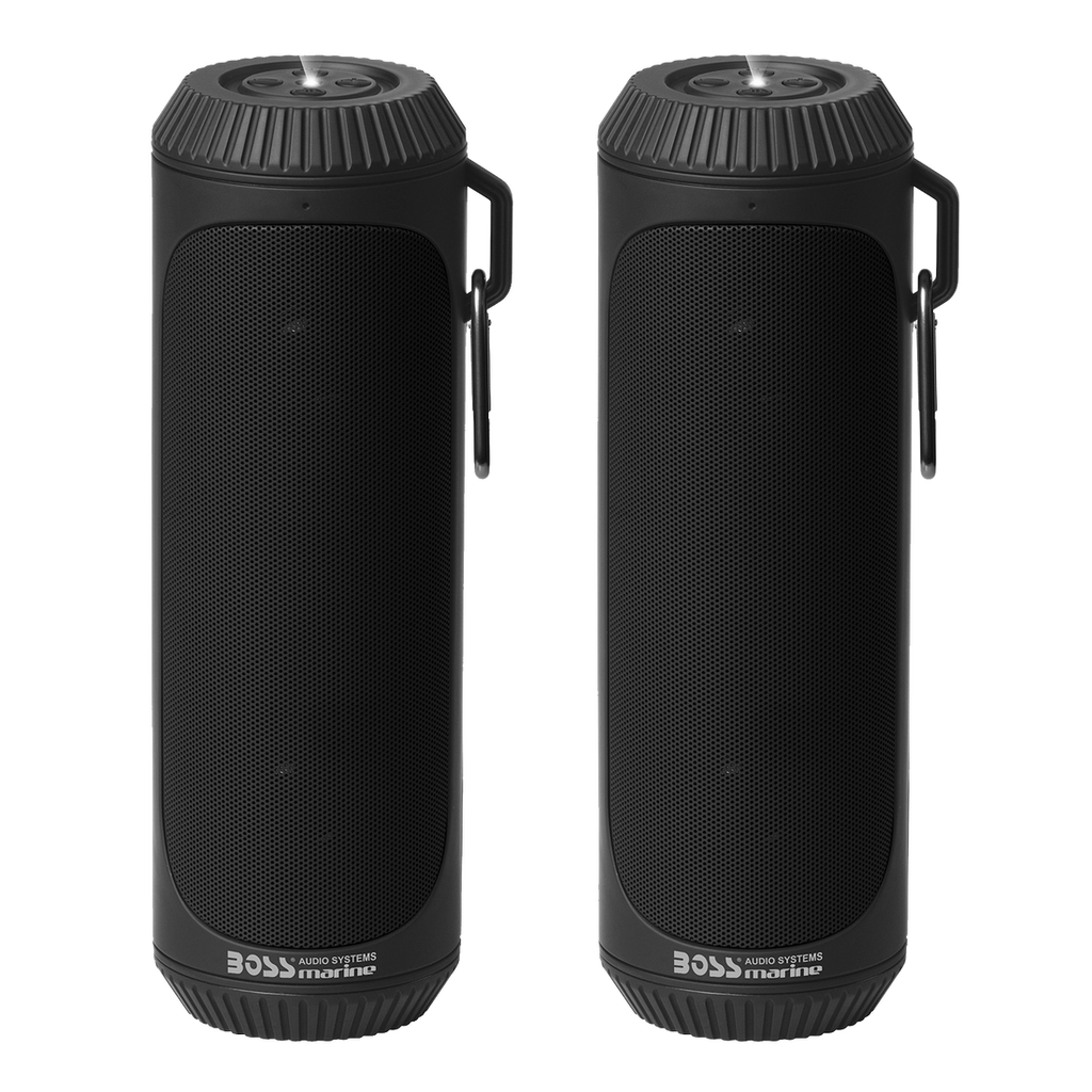 Boss Audio Bolt Marine Bluetooth® Portable Speaker System W/Flashlight - Pair - Black - Boatyard Malaysia