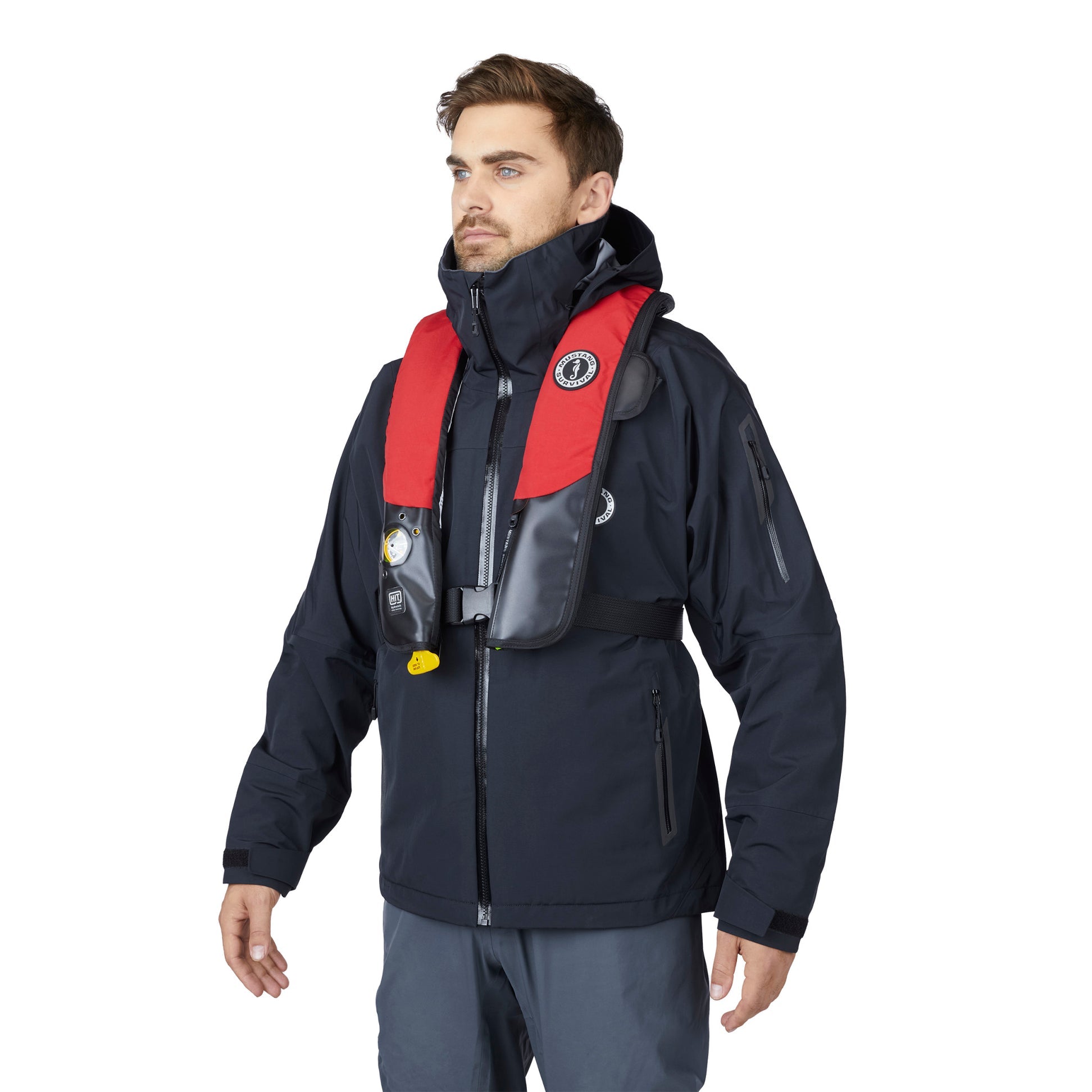 Mustang Survival Mustang Hit Hydrostatic Inflatable PFD - Gray/Black - Boatyard Malaysia