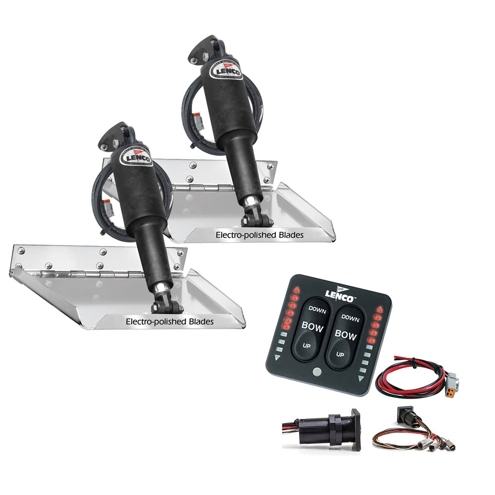 12" x 9" Standard Performance Trim Tab Kit w/LED Indicator Switch Kit 12V boatyardmalaysia