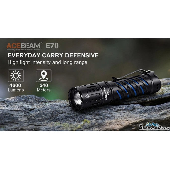 E70 CREE XHP70.2 CW LED 4600 Lumens EDC Flashlight boatyardmalaysia