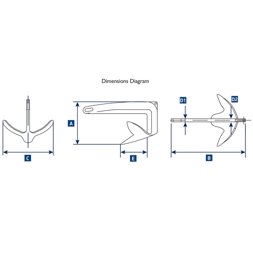 Claw Anchor Stainless Steel 22LB/ 10KG boatyardmalaysia