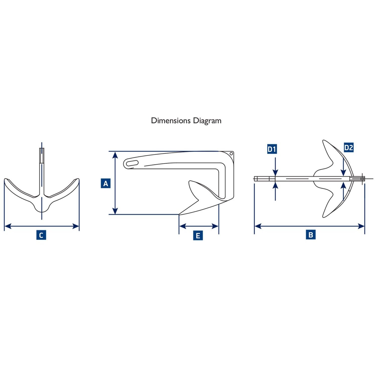 Claw Anchor Stainless Steel 22LB/ 10KG boatyardmalaysia