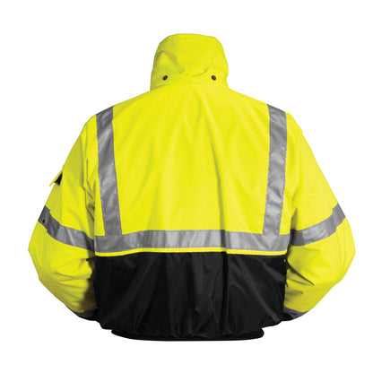 Mustang Classic Flotation Bomber Jacket Ansi HI-VIS - Yellow/Green - Large