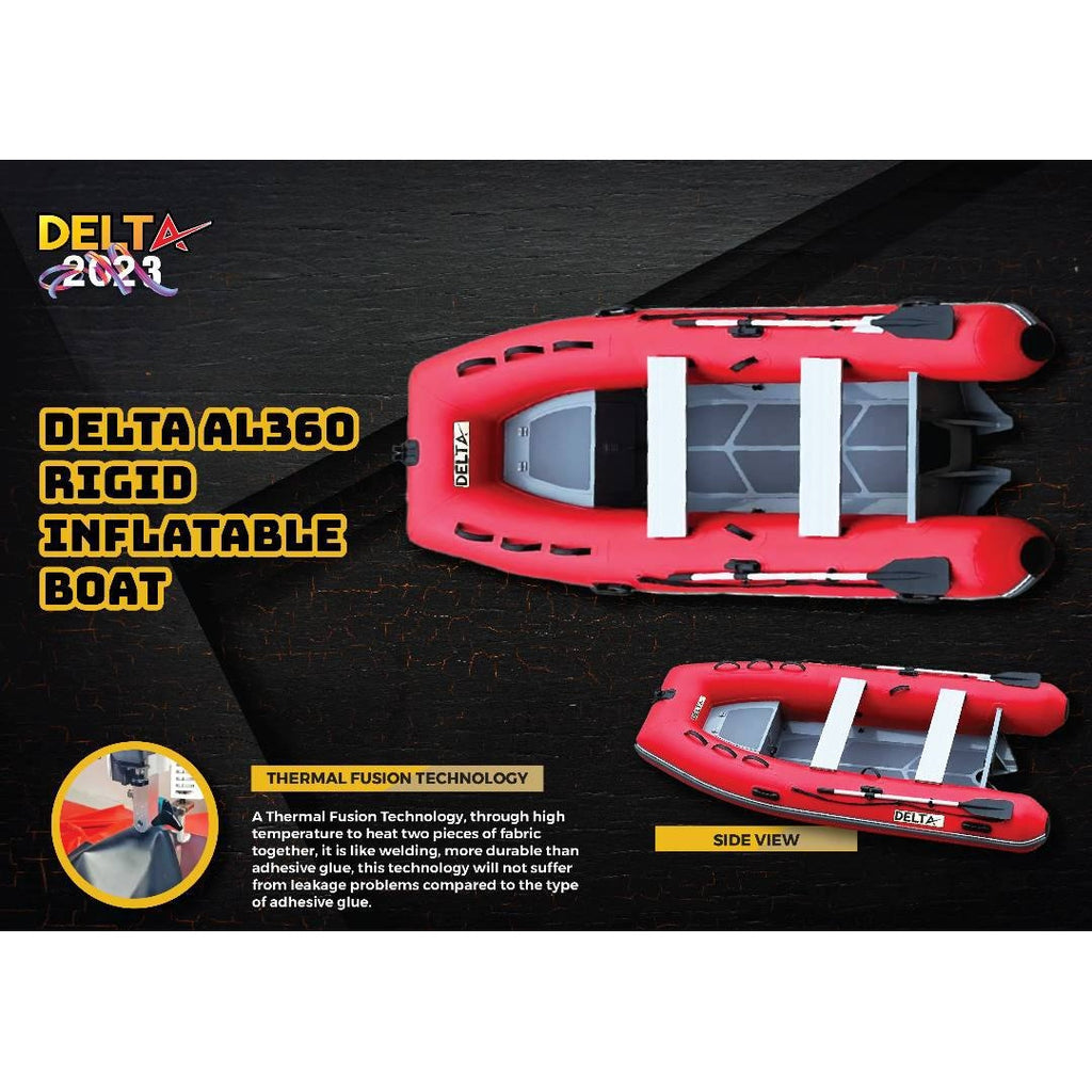 Delta AL360 Rigid Inflatable Boat - Red - Boatyard Malaysia