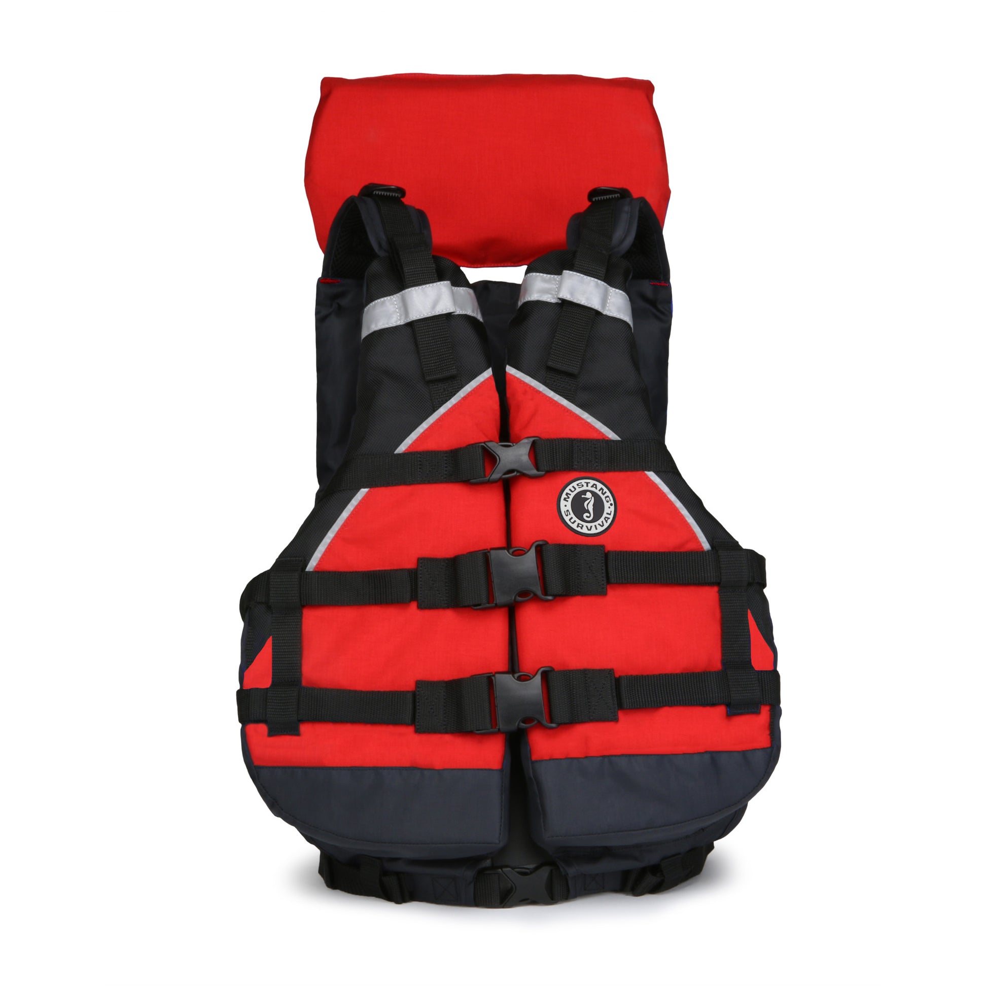 Mustang Explorer V Foam Vest Red-Black boatyardmalaysia