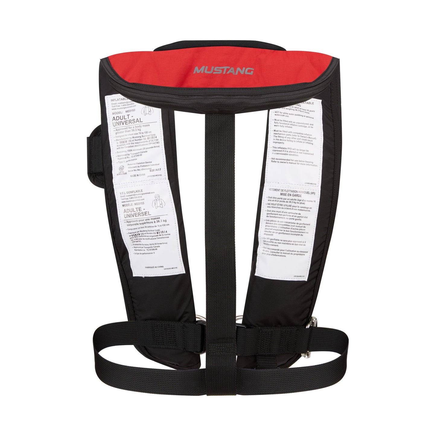 Mustang HIT Hydrostatic Inflatable PFD with Tether Point Black