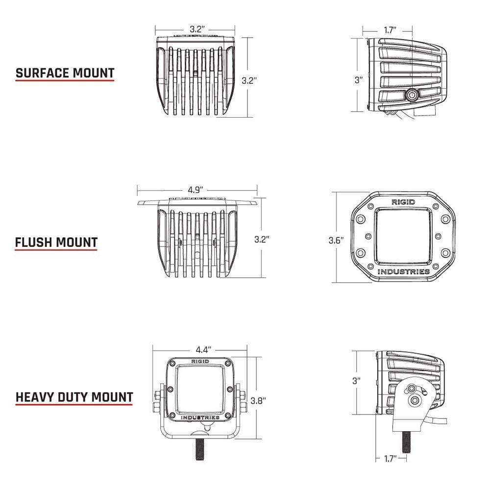 Rigid Industries D-Series Pro Dually Diffused Flush Mount - Boatyard Malaysia