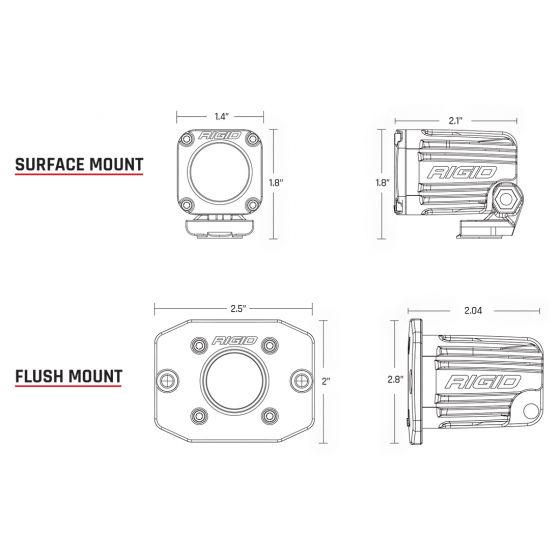 Rigid Industries Ignite Flood Diffused Backup Kit Flush Mount - Boatyard Malaysia