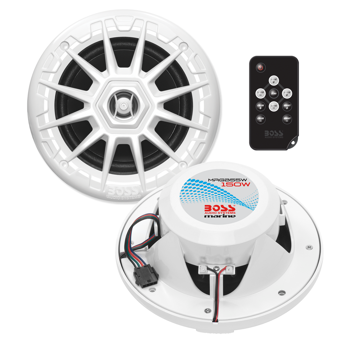 MRGB55W Marine Speakers 5.25" - White with RGB boatyardmalaysia