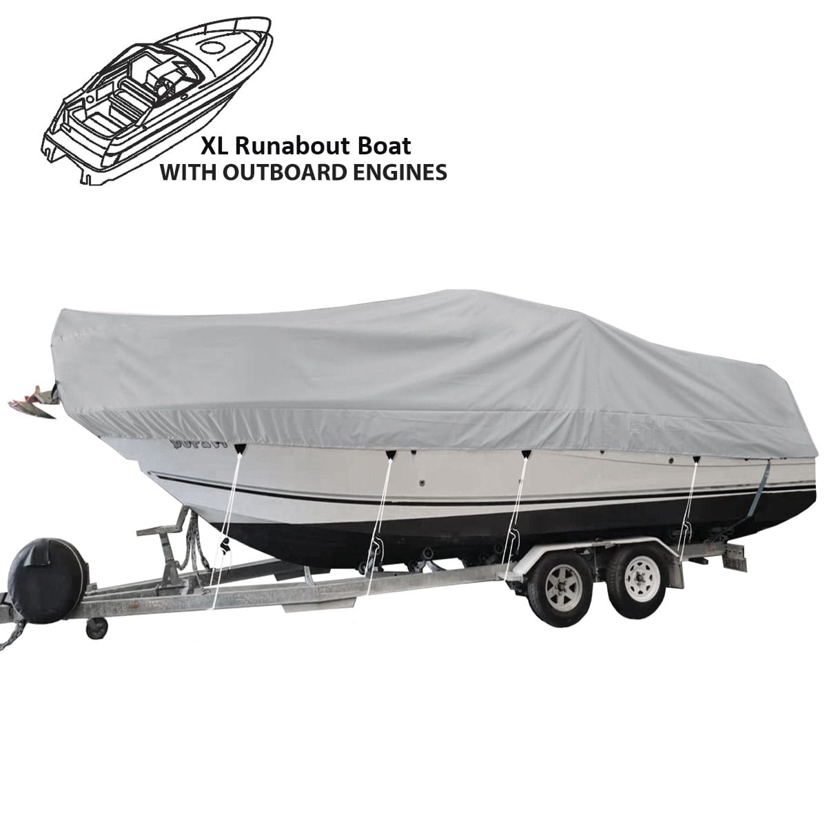 Oceansouth Day Cruiser Runabout Cover with Outboard Engines - Boatyard Malaysia