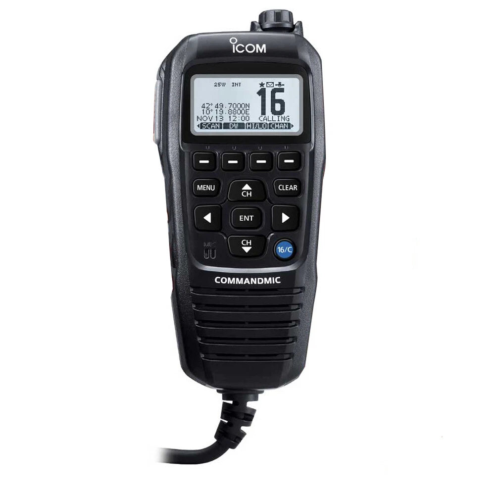 ICOM HM195 Command Mic IV With White Backlit Lcd Black boatyardmalaysia