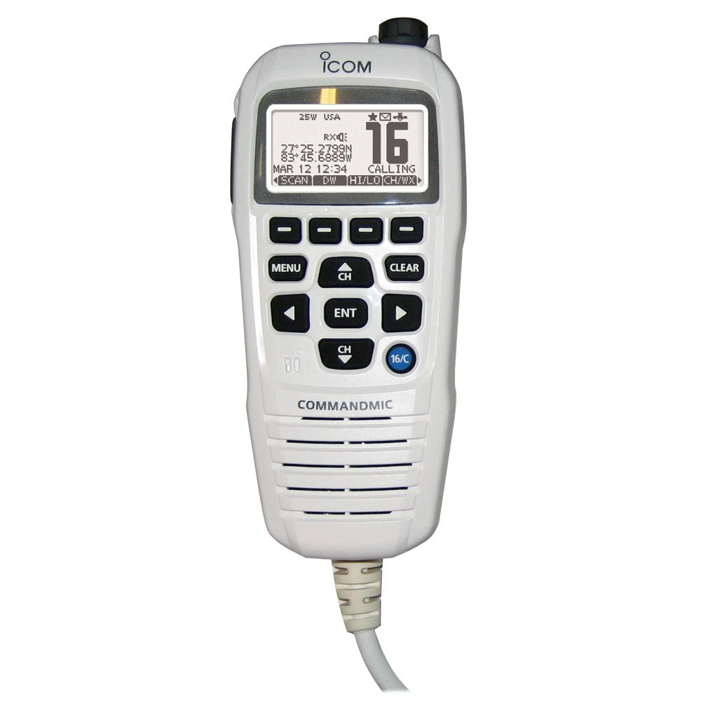 ICOM HM195 Command Mic IV With White Backlit Lcd Black boatyardmalaysia