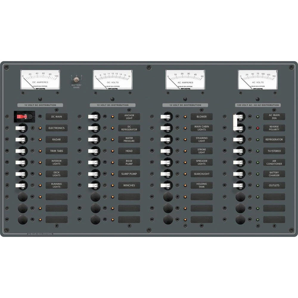 Blue Sea System 8095 BREAKER PANEL 30-12V 10-120AC - Boatyard Malaysia