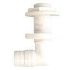 Attwood 90° Thru-Hull Connector White 1-1/8" to 1-1/4" Hose - Boatyard Malaysia