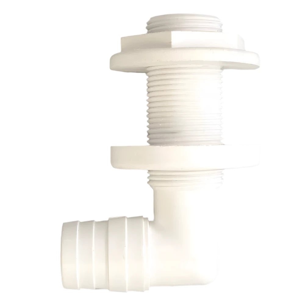 Attwood 90° Thru-Hull Connector White 1-1/8" to 1-1/4" Hose - Boatyard Malaysia