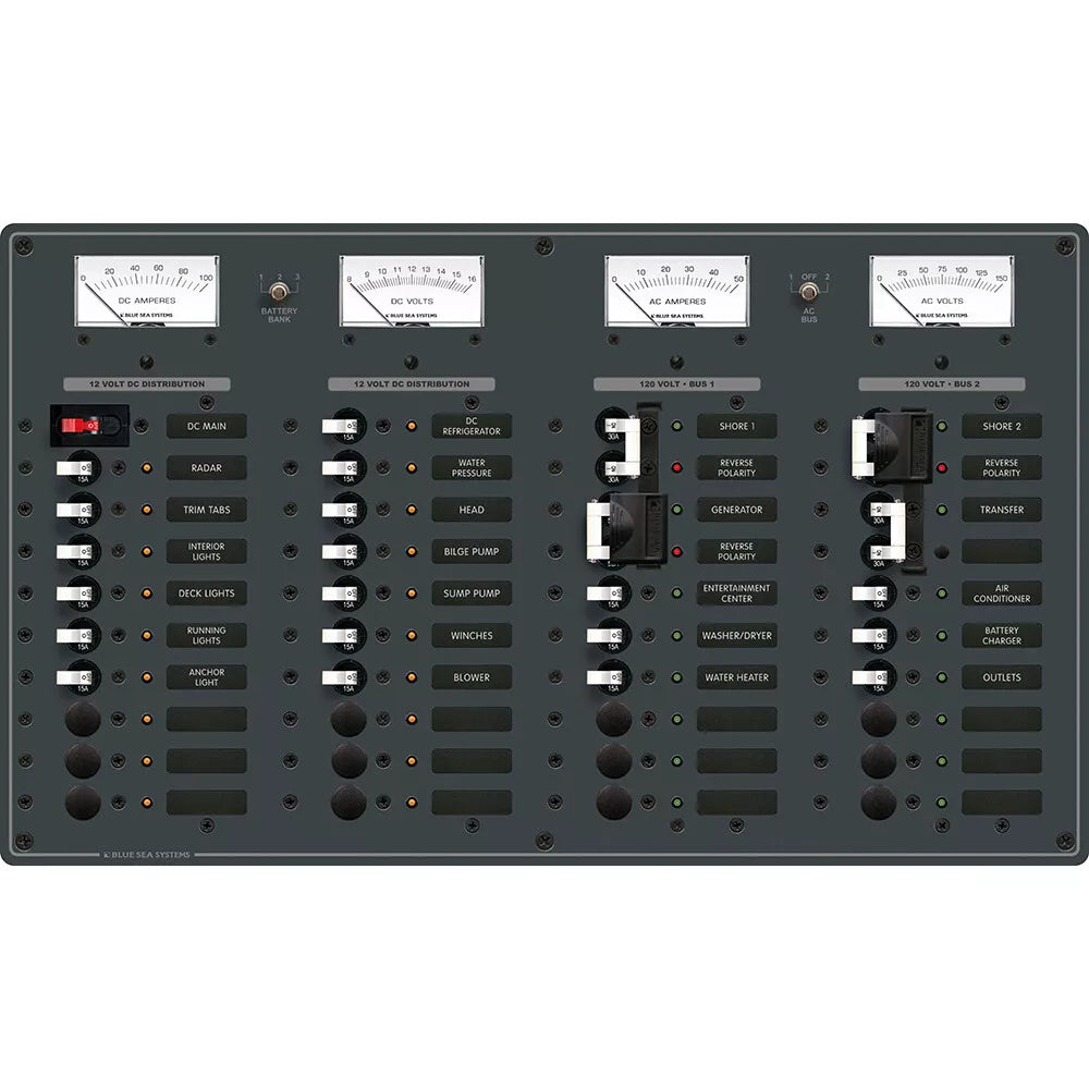 Blue Sea System 8086 BREAKER PANEL 20-12V 20-120AC - Boatyard Malaysia