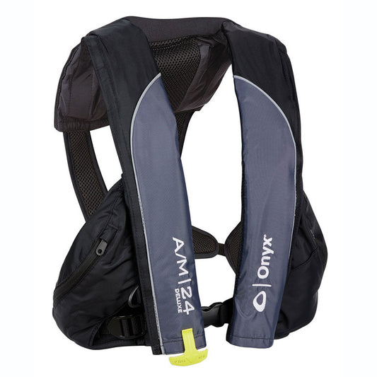 A/M-24 DELUXE AUTO/MANUAL INFLATABLE LIFE JACKET - BLACK