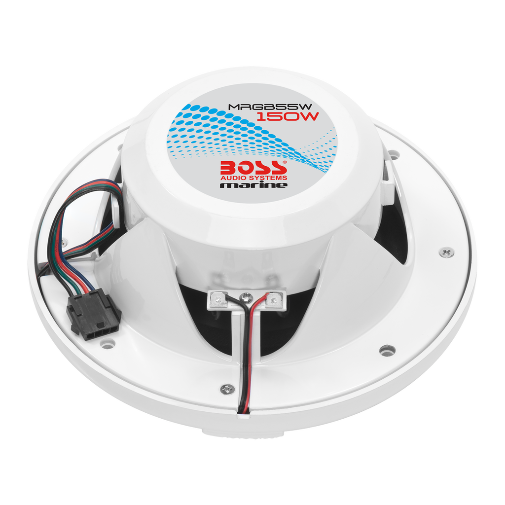 Boss Audio MRGB55W Marine Speakers 5.25" - White with RGB - Boatyard Malaysia