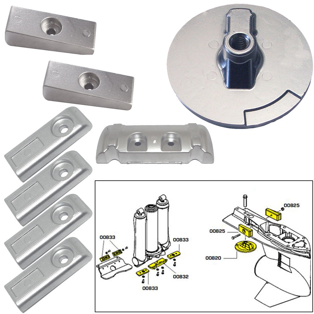 Anode Kit Verado 6 W/ Hardware Zinc Polybag boatyardmalaysia