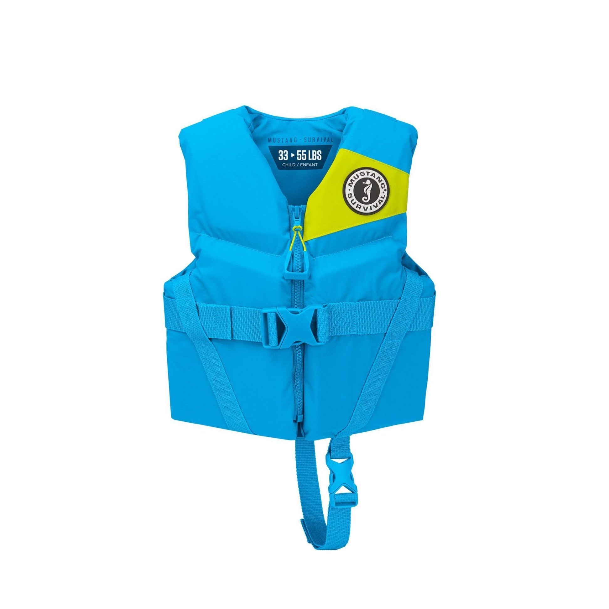 Mustang Child Rev Foam Vest Azure Blue boatyardmalaysia