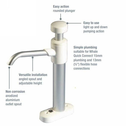 Whale V Pump Self Priming Hand Operated Manual Galley Pump boatyardmalaysia