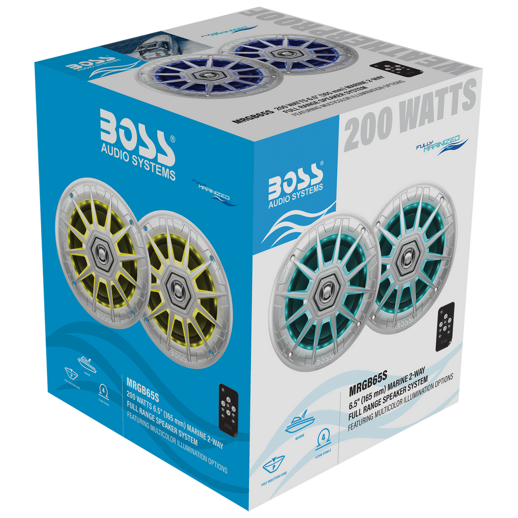 Boss Audio MRGB65S Coaxial Marine Speakers with RGB LED - Boatyard Malaysia