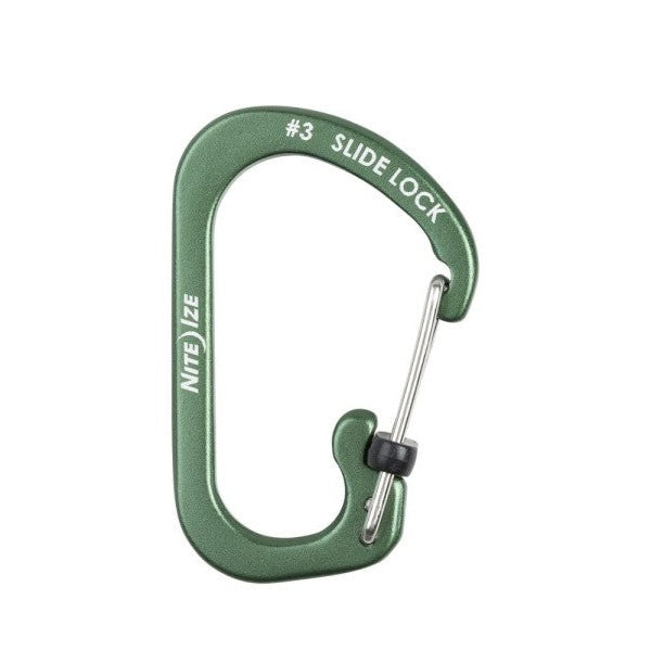 NITE IZE SLIDELOCK CARABINER AL #3 OLIVE CSLA3-08-R6 boatyardmalaysia