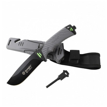 Fixed Blade Knife Cutter Fire Starter w Sheath G8012-GY boatyardmalaysia