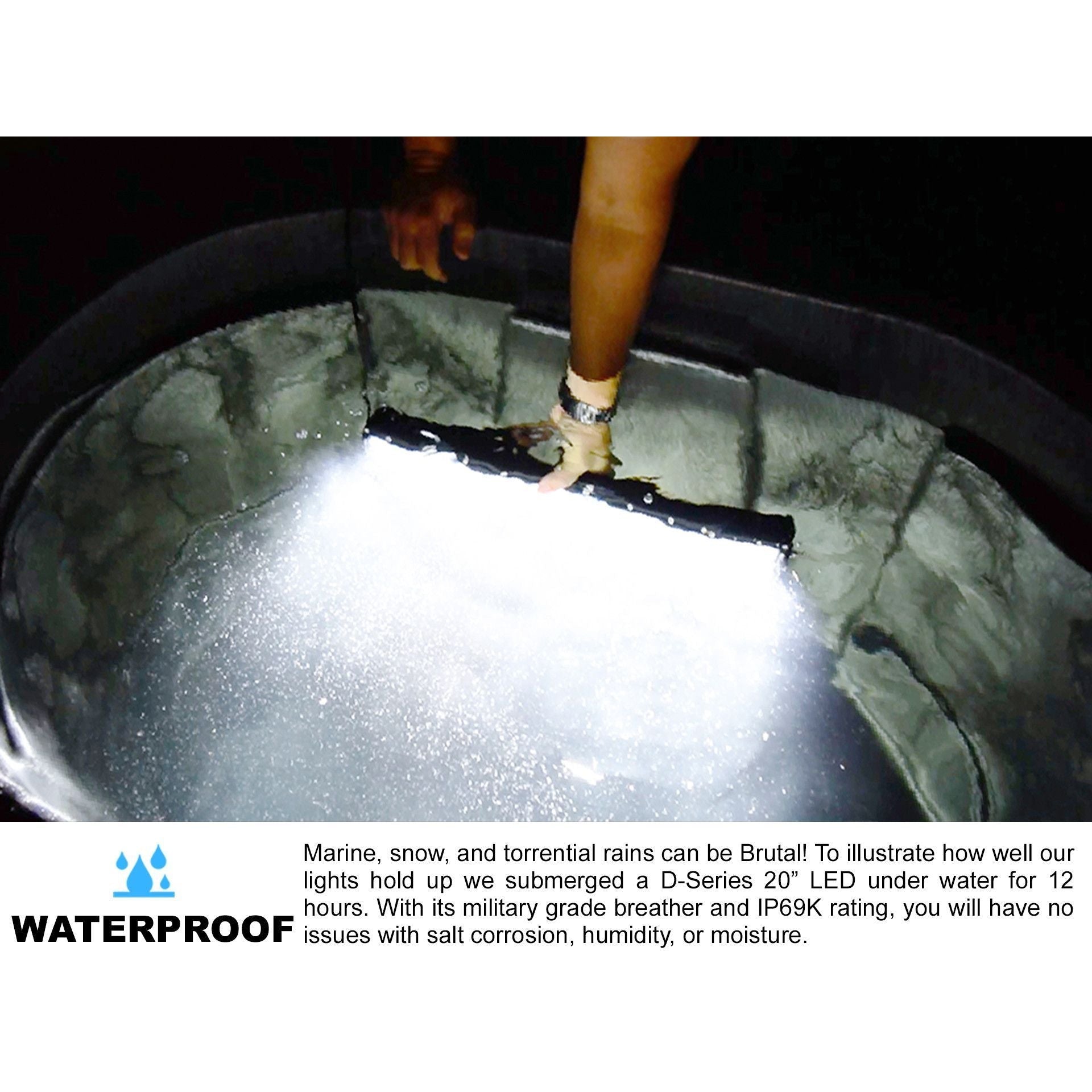 Black Oak 20" Marine Infrared Double Row 850NM White boatyardmalaysia