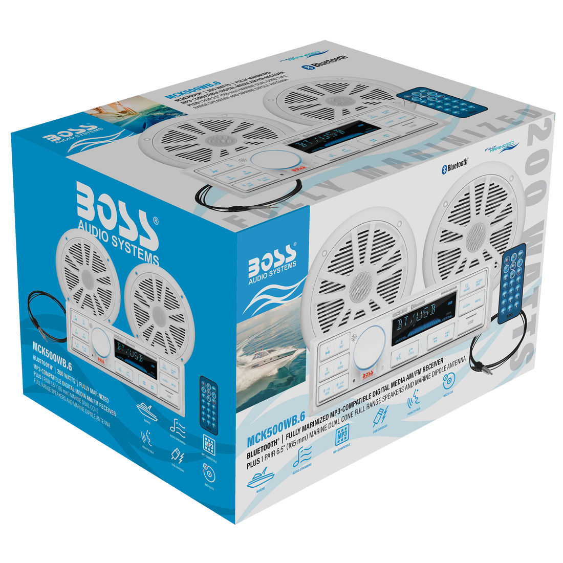 Boss Audio Boss Audio Mck500wb.6 Package W/ Mr500uab 2 Mr6w Speakers - Boatyard Malaysia