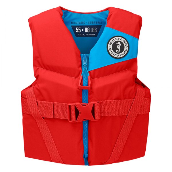 Mustang Rev Youth Foam Vest Imperial Red