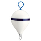 Polyform Mooring Buoy W/ Iron 17" Diameter White Blue Stripe - Boatyard Malaysia
