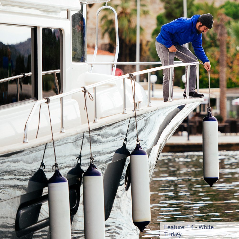 Polyform F-2 Twin Eye Fender 8.2" X 25" Black - Boatyard Malaysia