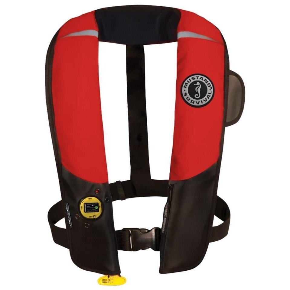 Mustang Pilot 38 Inflatable Pfd Manual Red/Black boatyardmalaysia