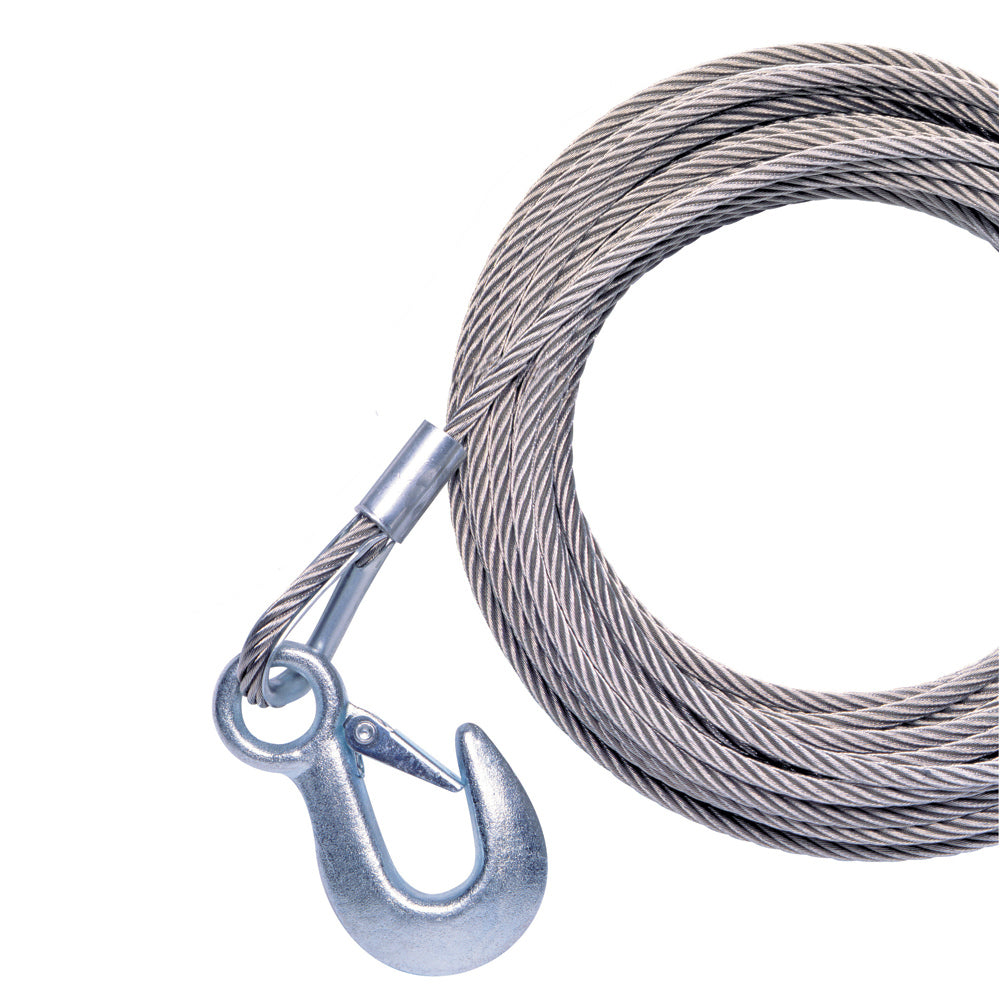 Powerwinch Cable 20' X 7/32" W/Hook Galvanized