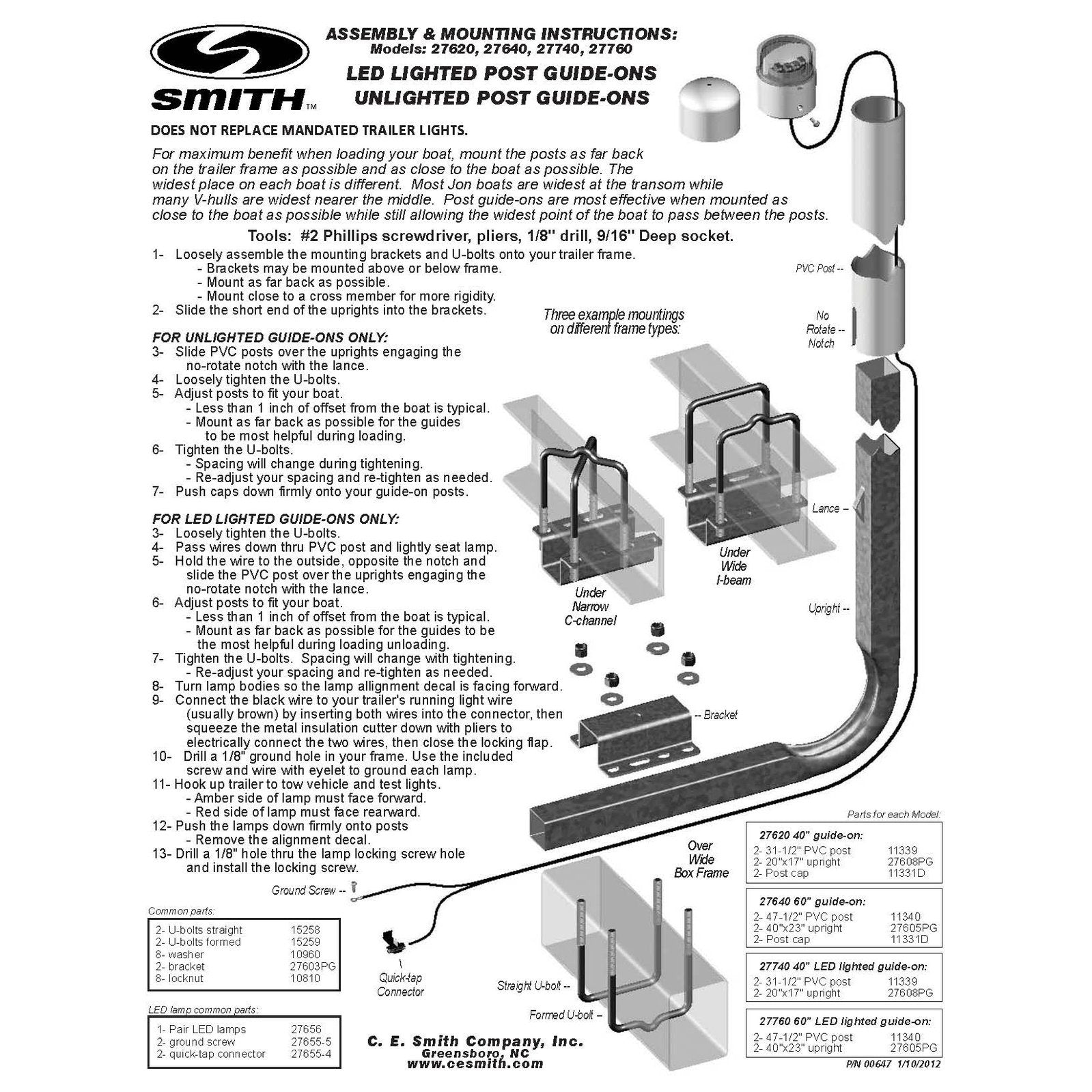 C.E. Smith C.E. SMITH 60" L.E.D. POST BOAT GUIDE-ON - Boatyard Malaysia