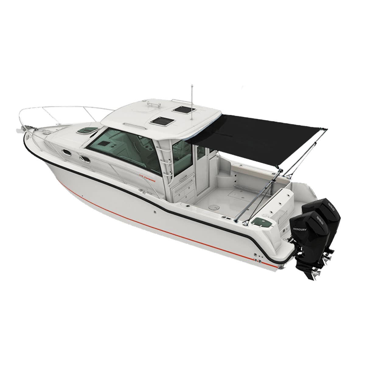 Oceansouth Cabin Cruiser Stern Shade Extension Kit - Boatyard Malaysia