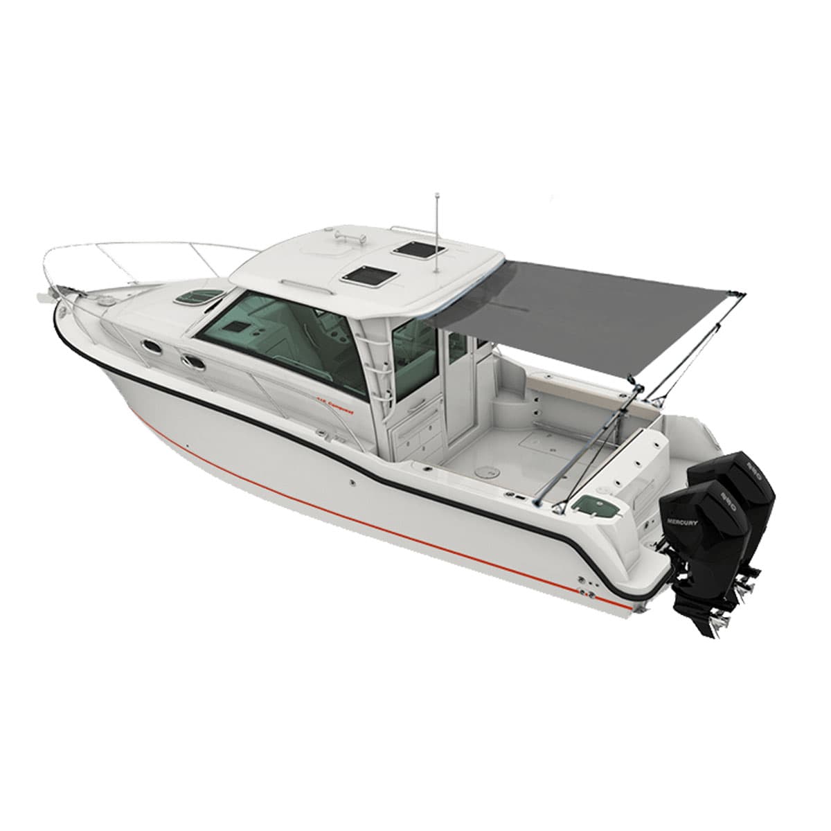 Oceansouth Cabin Cruiser Stern Shade Extension Kit - Boatyard Malaysia