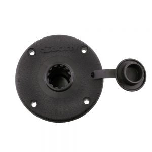 Round Flush Deck Mount Bracket Black Sealed Bottom boatyardmalaysia