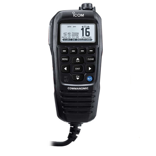 ICOM COMMANDMIC IV With White Backlit LCD In Black