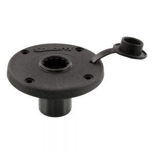 Round Flush Deck Mount Bracket Black Sealed Bottom boatyardmalaysia