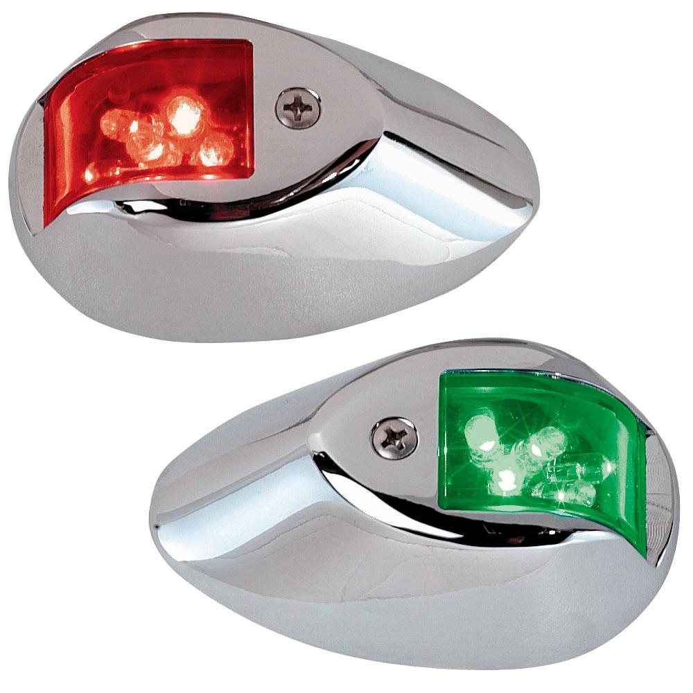 Perko LED Side Lights 12V Red / Green With Chrome Housing - Boatyard Malaysia