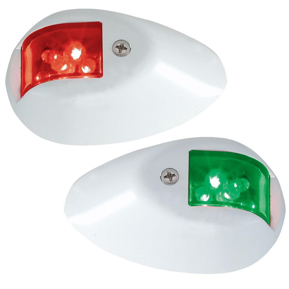 Perko LED Side Lights 12V Red / Green With White Housing