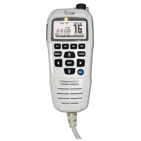 ICOM COMMANDMIC IV With White Backlit LCD In Super White