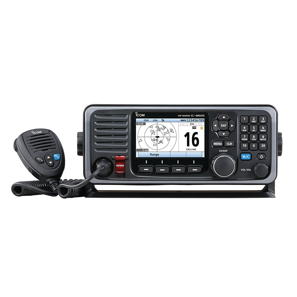 ICOM M605 Fixed Mount 25W VHF With Color Display, AIS, And