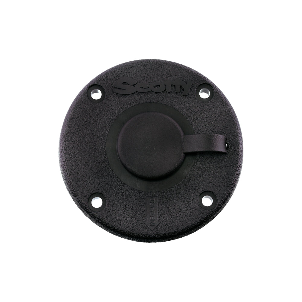 Round Flush Deck Mount Bracket Black Sealed Bottom boatyardmalaysia