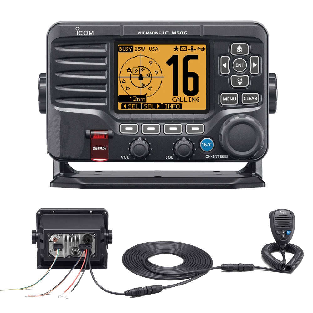 ICOM M506 VHF Black N2K/AIS Rear Mic Radio